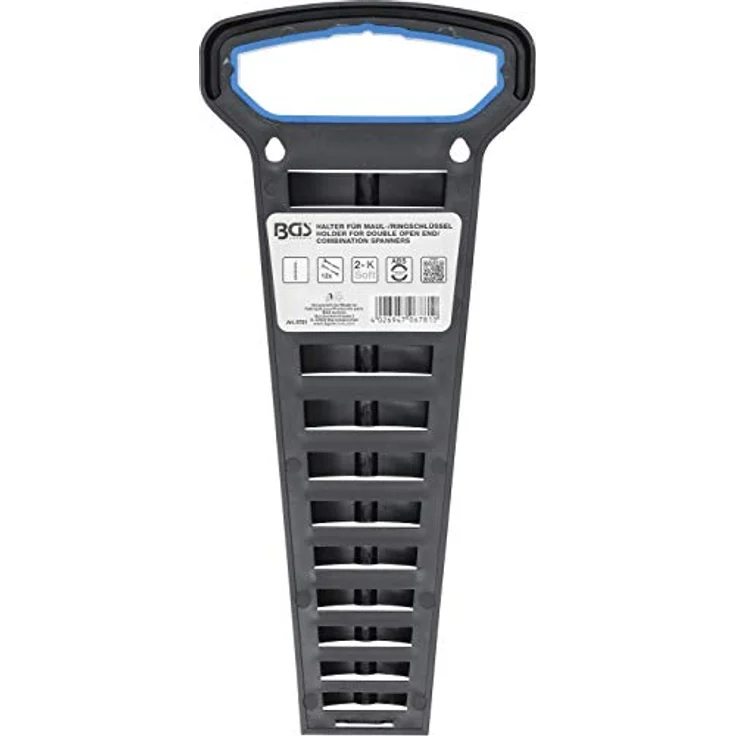 BGS TECHNIC Halter für Maul-/Ringschlüssel 12 Auflagen, Wandmontage, 2-Komponenten-Griff, schwarz – Bild 3