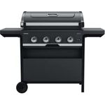 Campingaz Select 4 L Gasgrill, BBQ mit 4-Brennern aus Edelstahl, Deckel mit Thermometer; mit InstaClean Reinigungssystem, Fettauffangschale & 2 abklappbaren Seitenablagen, 12 kW Leistung