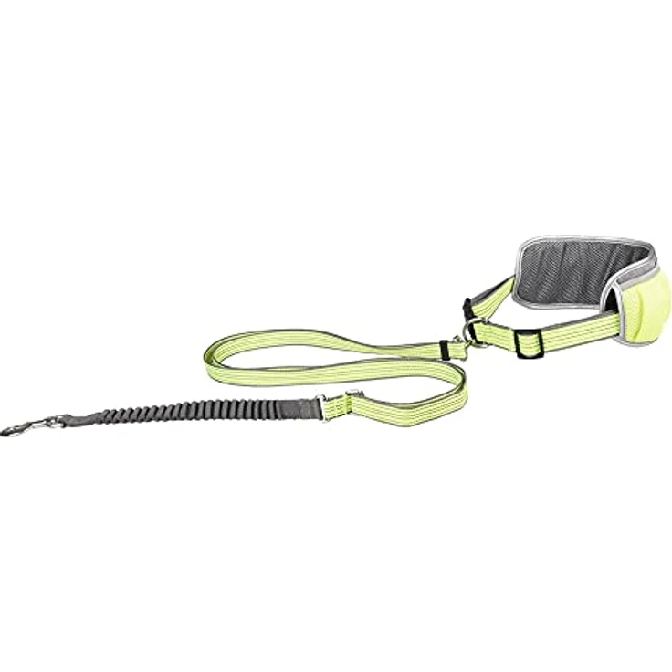 Flamingo JOGGINGLEINE + TAILLENGURT RONO, Gelb, Leine 155-250CM, Gurt 79,5-140CM, Nylon mit atmungsaktivem Mesh-Material – Bild 5