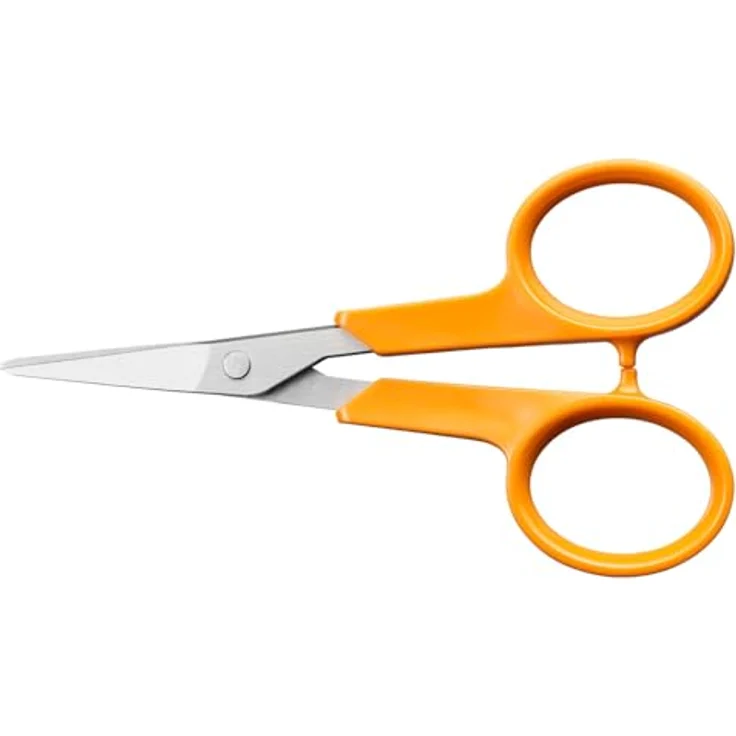 Fiskars Classic Manikürschere, Abgerundete Spitzen, 10 cm Gesamtlänge, ergonomische Griffe, rostfreier Qualitätsstahl, Orange, 1075060 – Bild 1