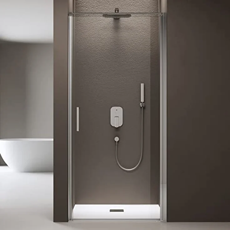 doporro Teramo36K Duschtür Nischentür 80x195cm, ESG-Sicherheitsglas Klarglas mit Hebe- und Senkmechanismus und NANO-Beschichtung – Bild 2