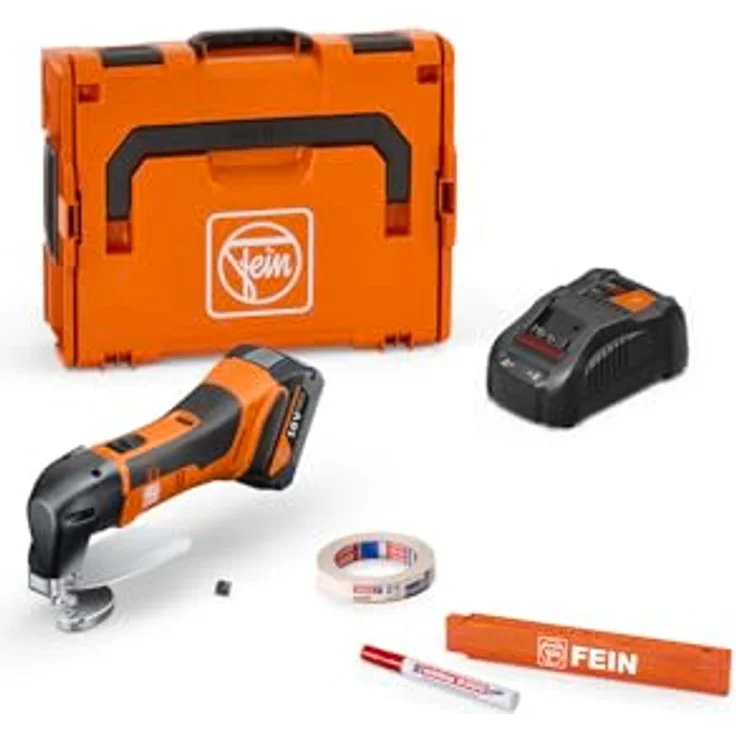Fein Akku-Blechschere abls 18 1.6 e as, kurvengängig, bis 1,6 mm, 1x 5,0 Ah Akku + Ladegerät in L-Boxx, 71300663000 – Bild 1