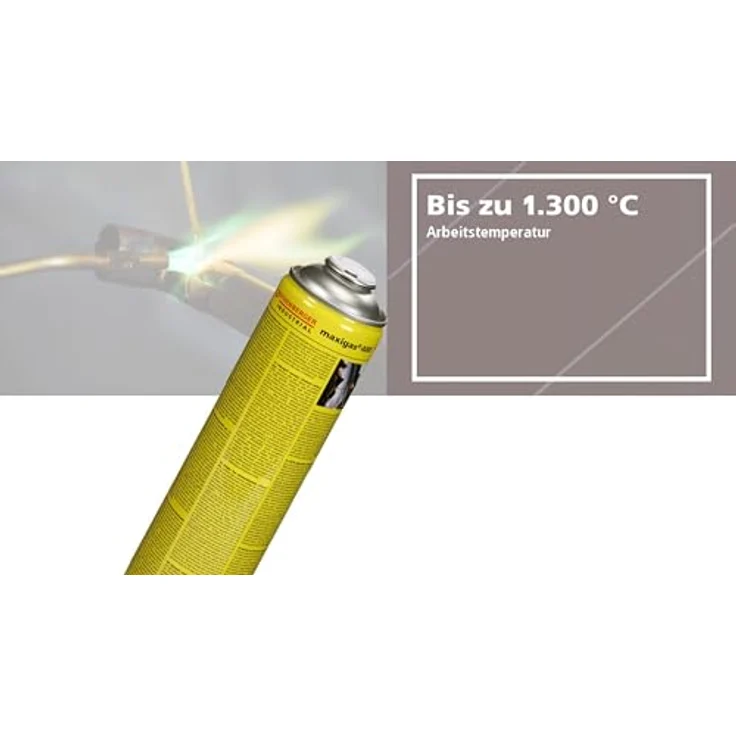 Rothenberger Industrial 4X Maxigas 400, Gaskartusche 600ml, 7/16"-EU, Hartlötgas mit sehr hohen Flammentemperaturen bis 2.200 °C – Bild 4