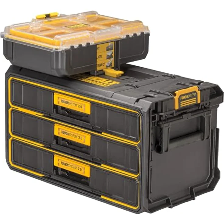Dewalt Tough System 2.0 Modul mit 3 Schubfächern, schlagfest aus ABS, 25 l Volumen, kompatibel mit ToughSystem 1.0 und 2.0 – Bild 3