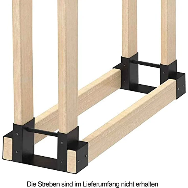 SCHMIDT security tools Holzstapelhilfe Brennholz Stapelhilfe 2er Set, pulverbeschichteter Stahl, schwarz, 33,5 x 9,5 x 15 cm, witterungsbeständig, stabil und erweiterbar – Bild 2