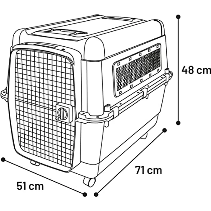 Flamingo Transportkäfig für Hund Lanta Dunkelgrau M - Mit abnehmbarem Futternapf und auslaufsicherem Trinknapf – Bild 5