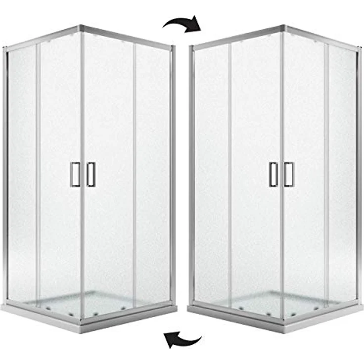 Eckeinstieg Duschkabine Rechteckig 80x70 H185 Satiniert 6mm Glas Mod. Ready – Bild 8