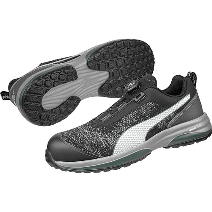 PUMA Safety CHARGE BLACK DISC LOW Arbeitsschuh, Sicherheitsschuhe mit IMPULSE.FOAM® und POWER PLATE, schwarz – Bild 5