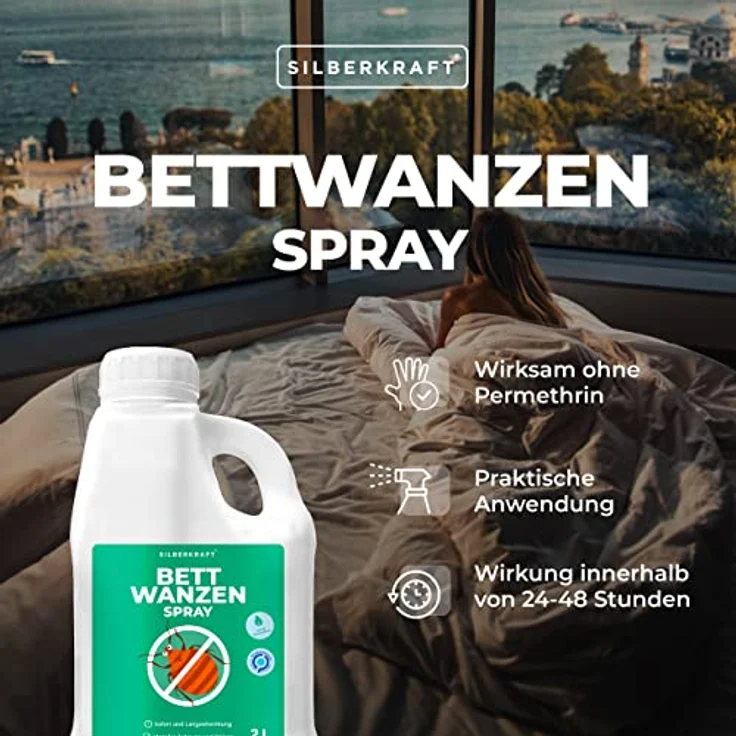 Silberkraft Bettwanzenspray 2 L für Matratzen und Betten, effektiv Bettwanzen bekämpfen, textilfreundliches Anti-Bettwanzen-Spray – Bild 2