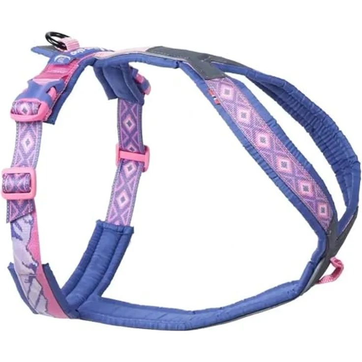 Non-stop dogwear Line Harness 5.0 Rachel Pohl Edition, multifunktionales Hundegeschirr mit Anti-Zug-Kontrolle, gepolstert, purple/pink