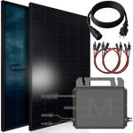 SUNNIVA 920W Balkonkraftwerk, Bifaziales Full Black Komplettset mit 800W Wechselrichter, 2x460W N-Type Glas-Glas Solarmodule, 5m Kabel, 4x1m Solarkabel