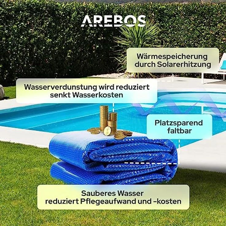 AREBOS Solarfolie Pool rund, 5m - Blau – Bild 7