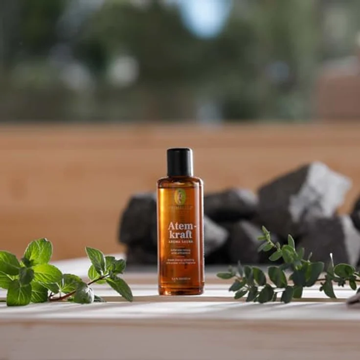 PRIMAVERA Atemkraft Aroma Sauna Bio 100 ml Konzentrat, erfrischender klar-minziger Duft – Bild 5
