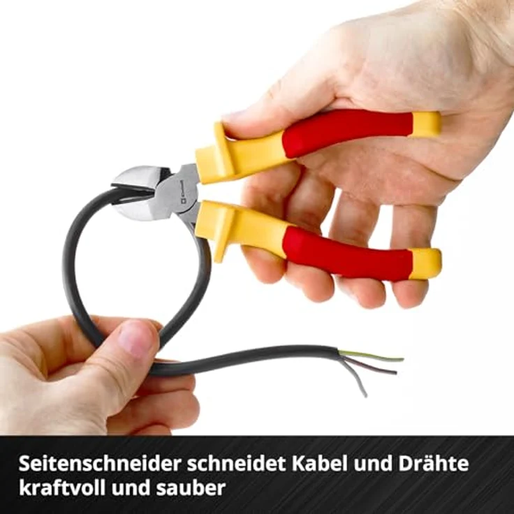 Einhell Elektriker-Zangen-Set 3-tlg. (Isolierung bis 1.000 Volt, Seitenschneider 160mm, Abisolierzange, Telefonzange, ergonomische 2K-Griffe in Rot-Gelb) – Bild 5