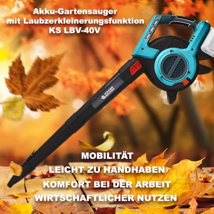 Könner & Söhnen Akku-Gartensauger mit Laubzerkleinerungsfunktion KS LBV-40V, kabellos – Bild 5