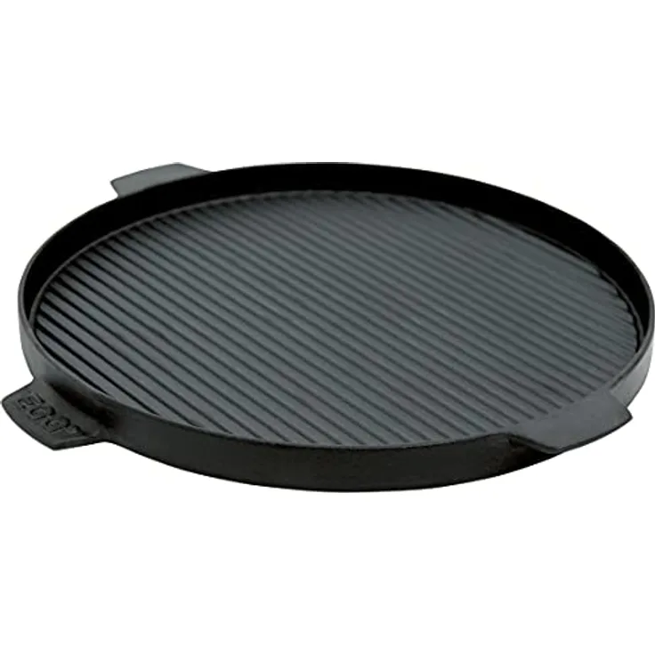 Big Green Egg Grillplatte aus Gusseisen SMX, Ø 26 cm, hitzebeständig und emailliert, kompatibel mit MiniMax, Small und Medium