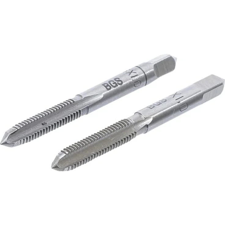 BGS technic Gewindeschneider M6 x 1,0, 2-tlg. Set aus Werkzeugstahl (GCr15) für präzise Gewindearbeit – Bild 1