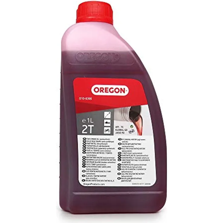 Oregon 2- Takt -Motoröl, selbstmischendes-, teilsynthetisches Mineralöl für eine saubere Verbrennung mit integrietem Kraftstoffstabilisator (Fuel Fresh). 1L Flasche (O10-6366)