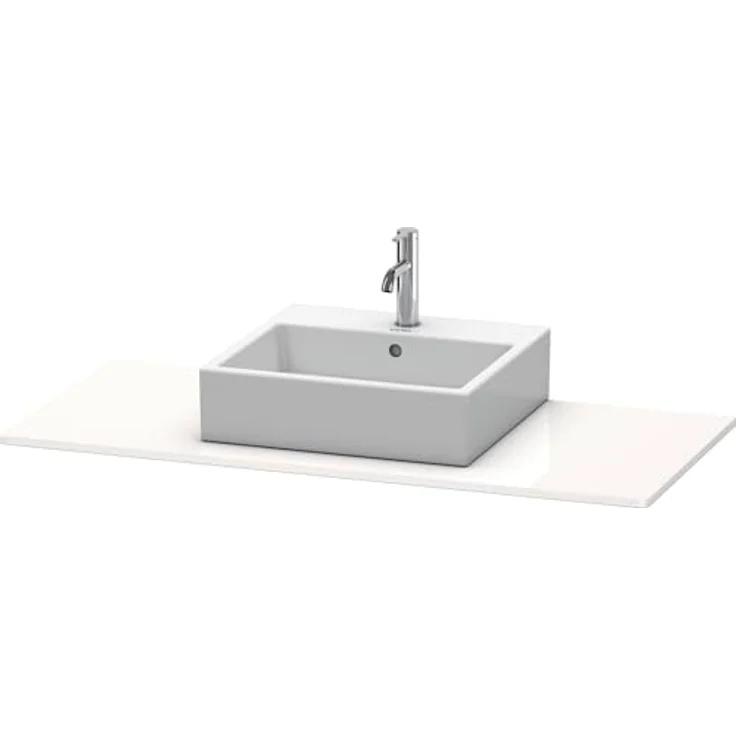 Duravit XSquare Konsole 060F, 1200 x 550 mm, 1 Ausschnitt, Hochglanz Weiß, Korpusmontage – Bild 2