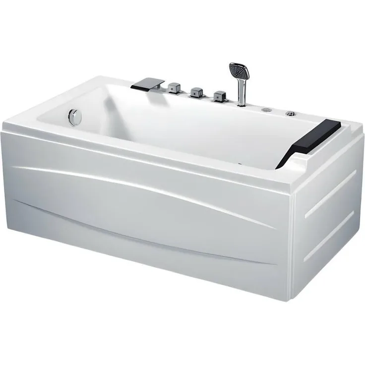 Xlmoebel Whirlpool Luxuswanne, freistehende Badewanne aus Acryl in Weiß, 171 cm, Made in Europa