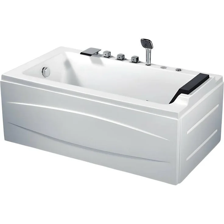 Xlmoebel Whirlpool Luxuswanne, freistehende Badewanne aus Acryl in Weiß, 171 cm, Made in Europa