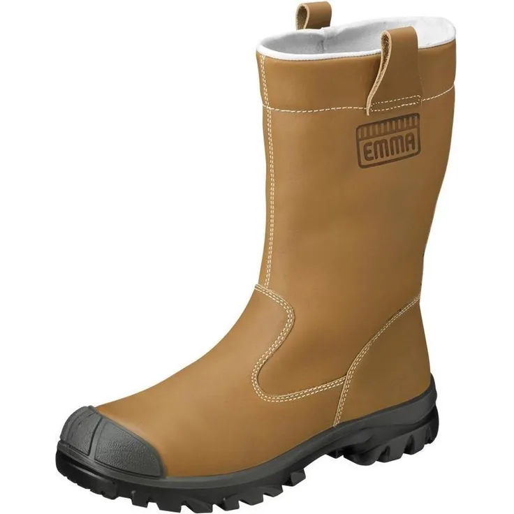 Emma Safety Footwear Merula S3 Sicherheitsstiefel, braun, Vollnarbenleder, rutschfeste Sohle, Stahlkappe, Fellfütterung, Größe 39