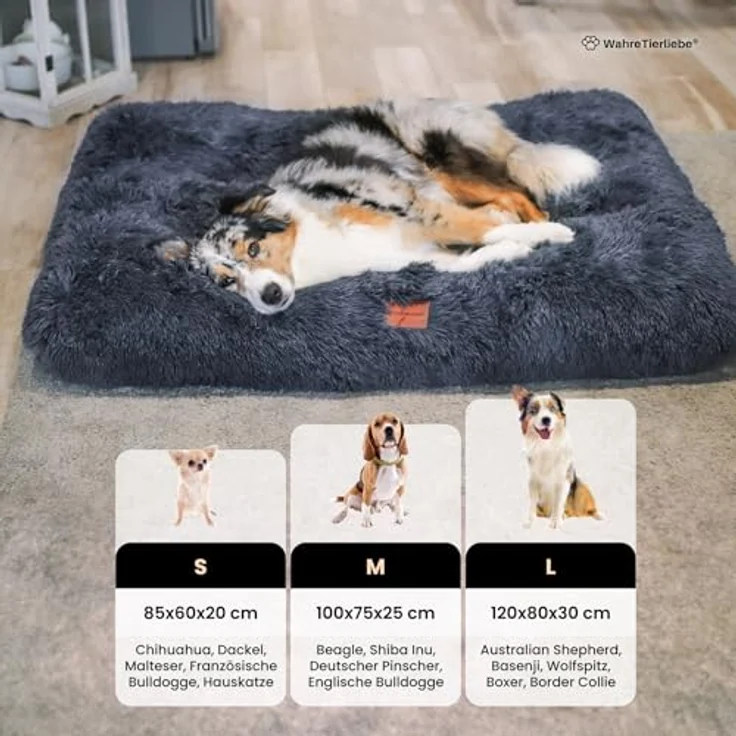 Wahre Tierliebe Premium Hundekissen Fluffy - Weiche Schlafstätte - Leicht zu reinigen - 100% Vegan - Made in Germany – Bild 5