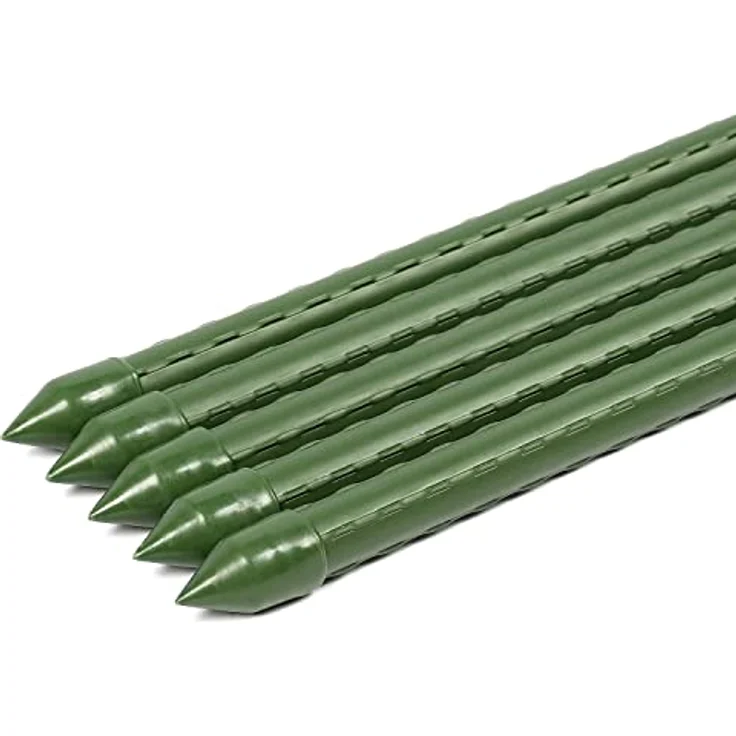 Sekey Pflanzenstab Rankhilfe Tomaten Gurken Kletterpflanzen Kunststoff beschichtetes Stahlrohr Rostfrei Pflanzenstäbe, Länge 75cm Ø8mm, 5er-Packung – Bild 4