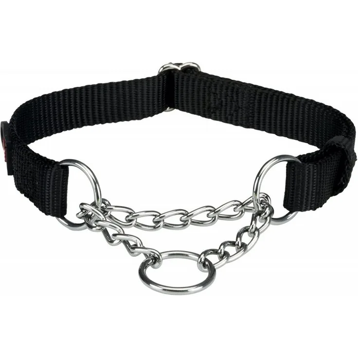 TRIXIE Hunde-Erziehungsgeschirr Premium Zug-Stopp-Halsband schwarz, verstellbar, strapazierfähig & sicher