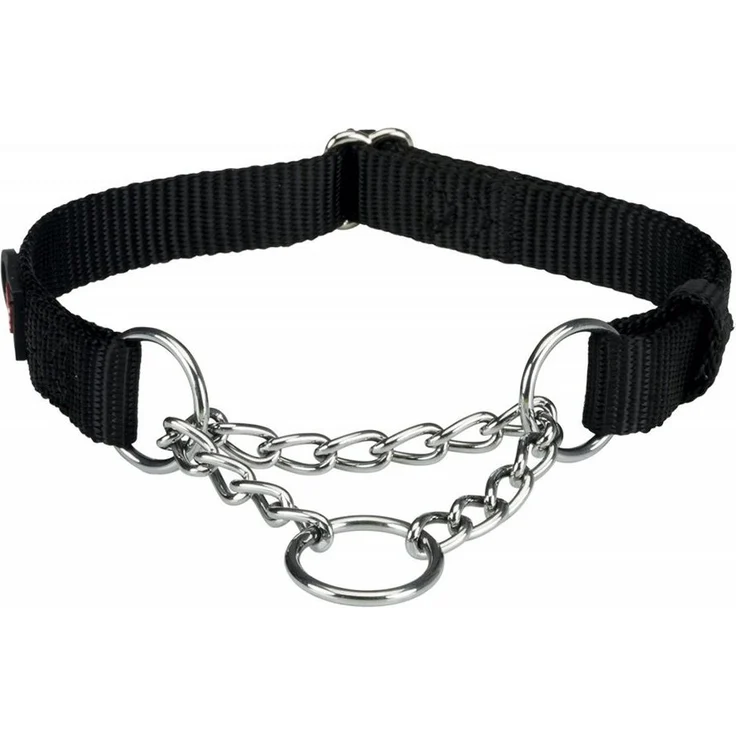 TRIXIE Hunde-Erziehungsgeschirr Premium Zug-Stopp-Halsband schwarz, verstellbar, strapazierfähig & sicher – Bild 1