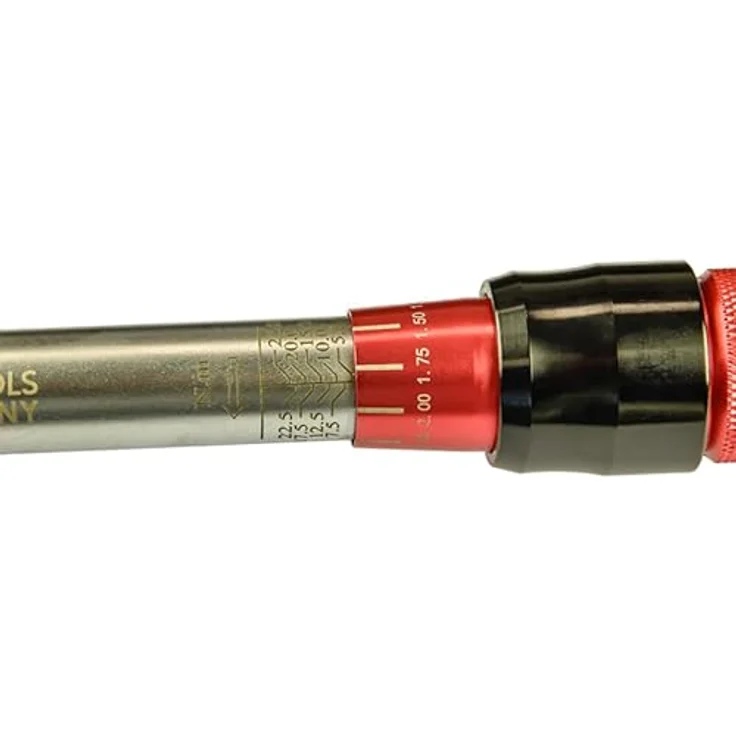 Red Tools Drehmomentschlüssel mit Zubehör - 5-25 Nm 1/4 Zoll Antrieb - Radmutternschlüssel für Auto, Fahrrad, Motorrad – Bild 3
