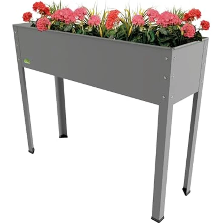 Bio Green Metallhochbeet Freising-XL, anthrazit, 100 x 30 x 80 cm, MHF-XL für Balkon & Terasse – Bild 2