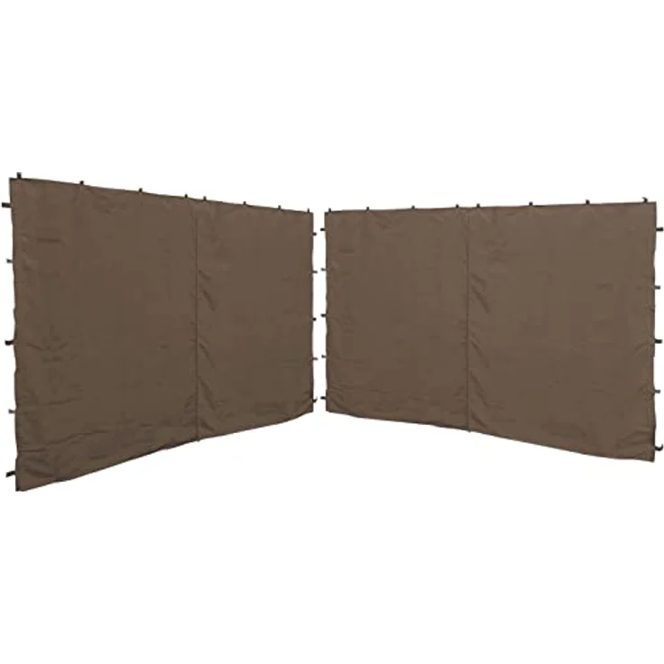 Quick Star Pavillonseitenteil Nizza, 250x190 cm, taupe, 2 tlg. Set mit Reißverschluss aus 100% Polyester – Bild 1