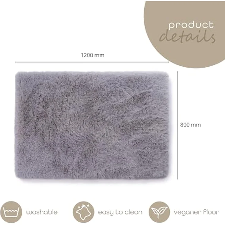 Paco Home Hundebett Katzenbett Flauschig Hundekissen Donut Hundedecke Hund Katze Hundekörbchen Katzenkorb Waschbar, Grau, 80x120 cm – Bild 2