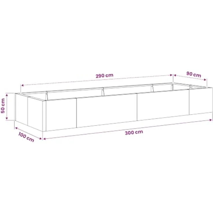 vidaXL Beetumrandung Stützmauer, 8 Stück, modular, Stahl, olivgrün, 300 x 100 x 50 cm, wetterbeständig – Bild 2