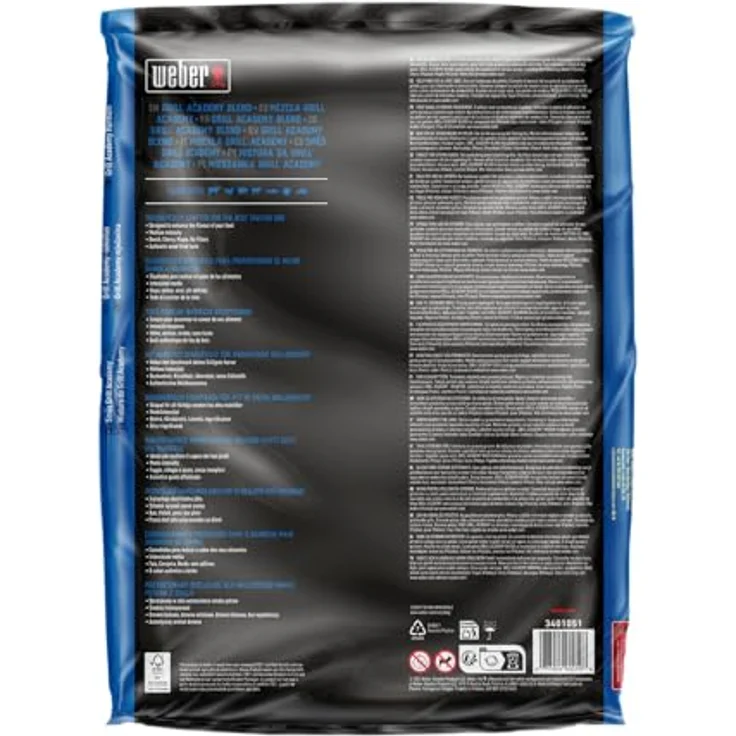 Weber Holzpellets - Grillacademy Blend (8kg), ideales Raucharoma für Gemüse, Fisch und Fleisch, 100% reiner Holzmix, passend für alle Pellet Grills (3401051) – Bild 2