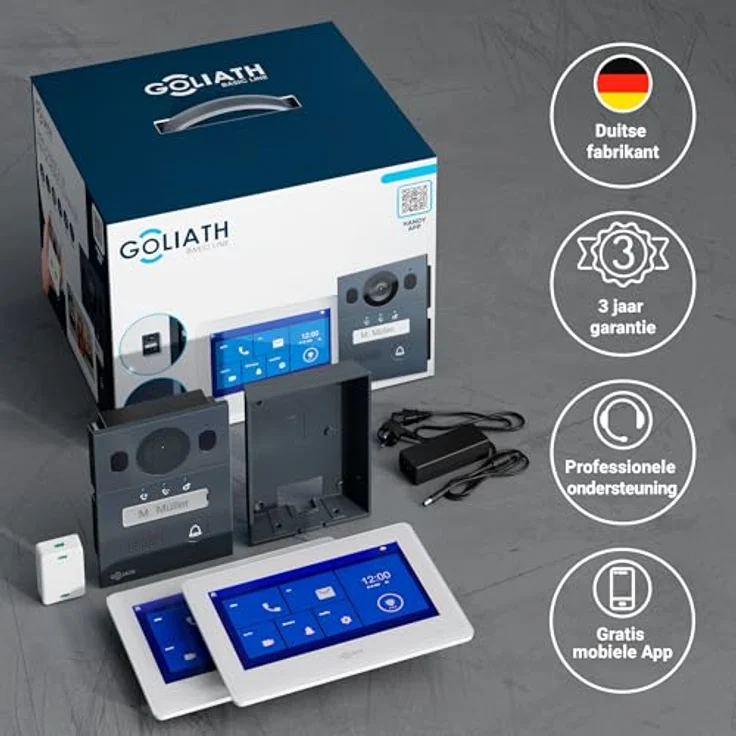 Goliath Intercom Video-Türsprechanlage Goliath Basic Line 2-Draht System, FullHD, Weiß/Anthrazit, mit App-Anbindung und 7 Zoll Touchscreen – Bild 5