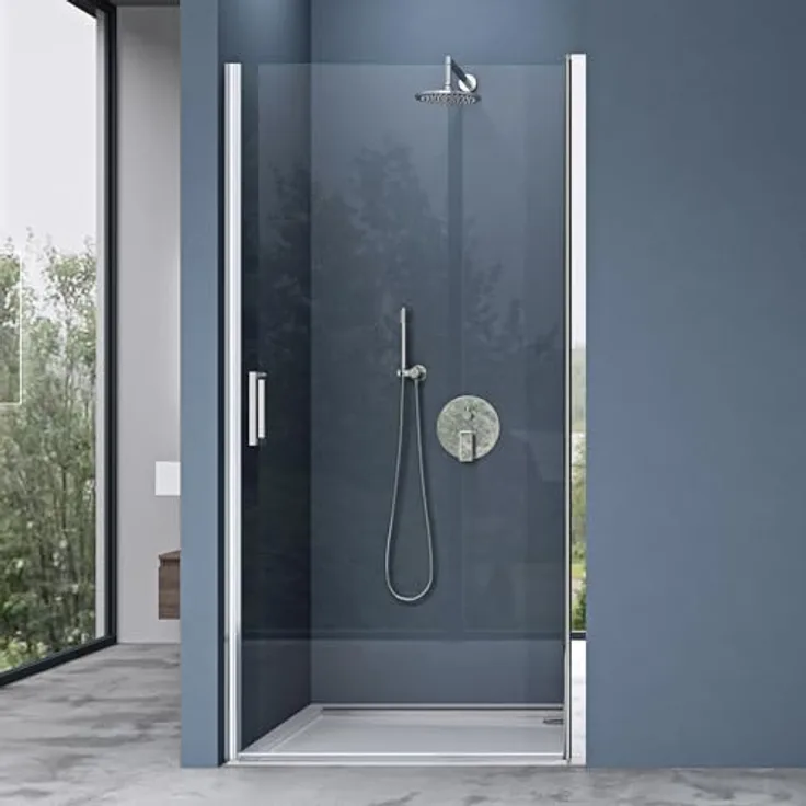 doporro Duschtür Nischentür dusche Duschabtrennung 70x195cm ESG-Sicherheitsglas Klarglas Einzeltür Teramo24K mit Hebe- und Senkmechanismus