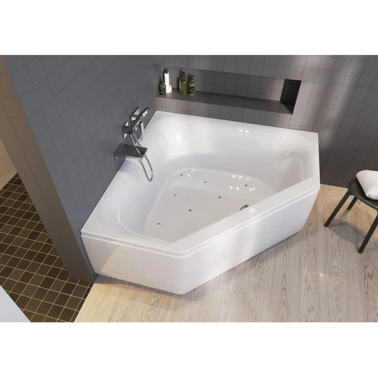 Riho Austin, Eckbadewanne mit Luftsystem, 2 Plätze, 145x145x48cm, 270 Liter, weiß