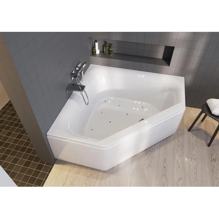 Riho Austin, Eckbadewanne mit Luftsystem, 2 Plätze, 145x145x48cm, 270 Liter, weiß