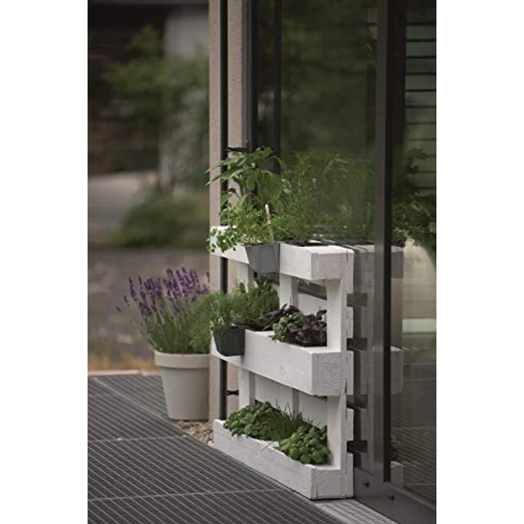Geli Easy Pflanzgef?? f?r Europaletten Pflanztopf Anthrazit Blumentopf Blumenk?Bel Pflanztopf (18x14 cm) – Bild 5