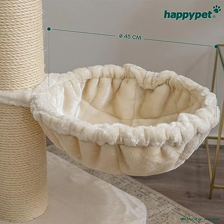 Happypet Liegemulden für XXL Kratzbaum Schlafmulde Zubehör für große Katzen (Maine Coon) Ø 45cm, Creme – Bild 5