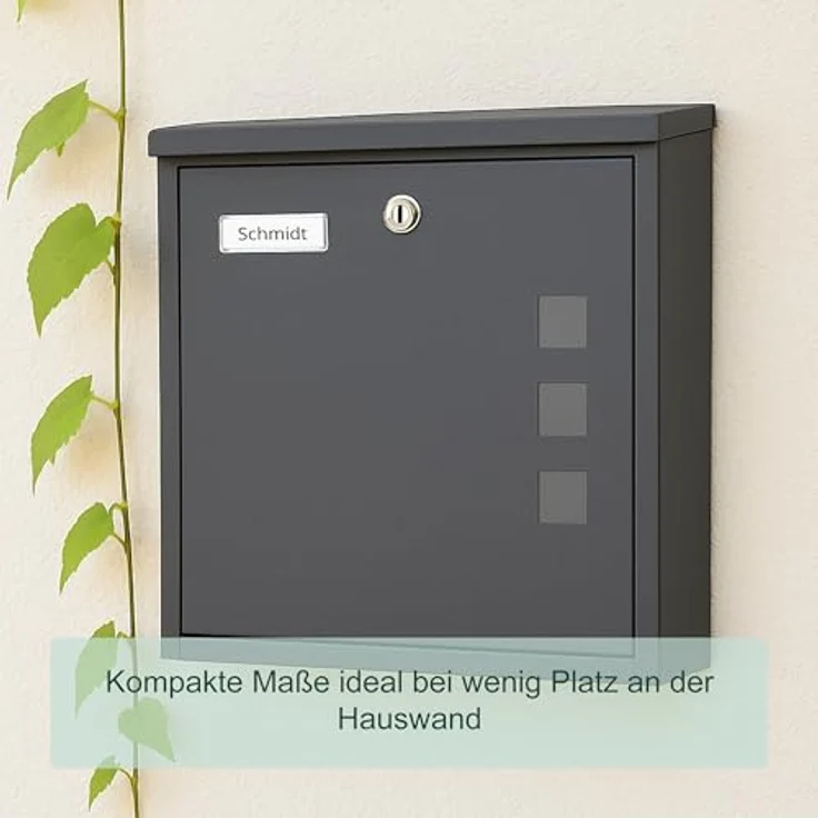 relaxdays Wandbriefkasten, Briefkasten mit Sichtfenster für DIN C4-Post, weiß – Bild 3