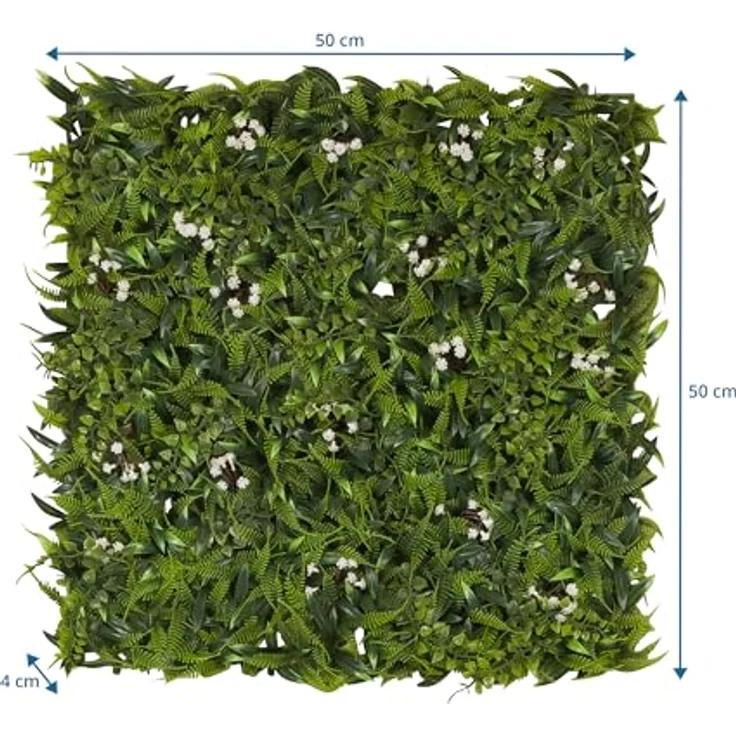Hjh Office Kunstpflanze More Green I, 50 cm, wandfüllendes Dekoelement in Grün mit praktischen Befestigungsösen – Bild 6