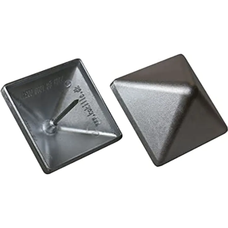 Gartenwelt Riegelsberger Pfostenkappe Aluminium blank 130x130 mm Pyramide mit Dorn Kappe für Pfosten bis 12,5x12,5 cm Zaunkappe Abdeckkappe