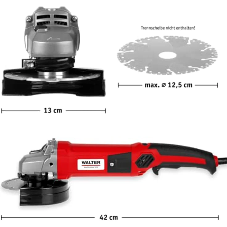 WALTER Winkelschleifer 125 mm 1200 W 3000-12000 min-¹ – Bild 4