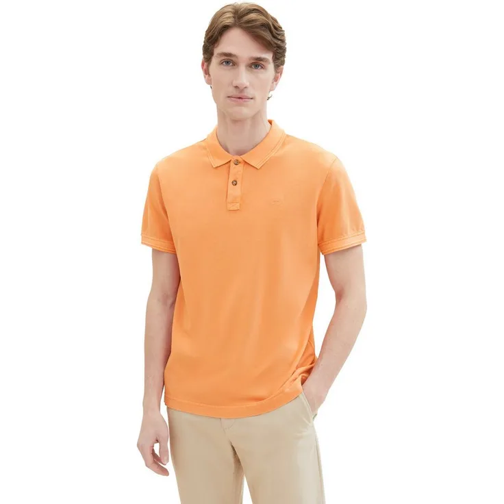 TOM TAILOR Poloshirt mit Logo Stickerei, basic geschnitten, Baumwolle, Schwarz