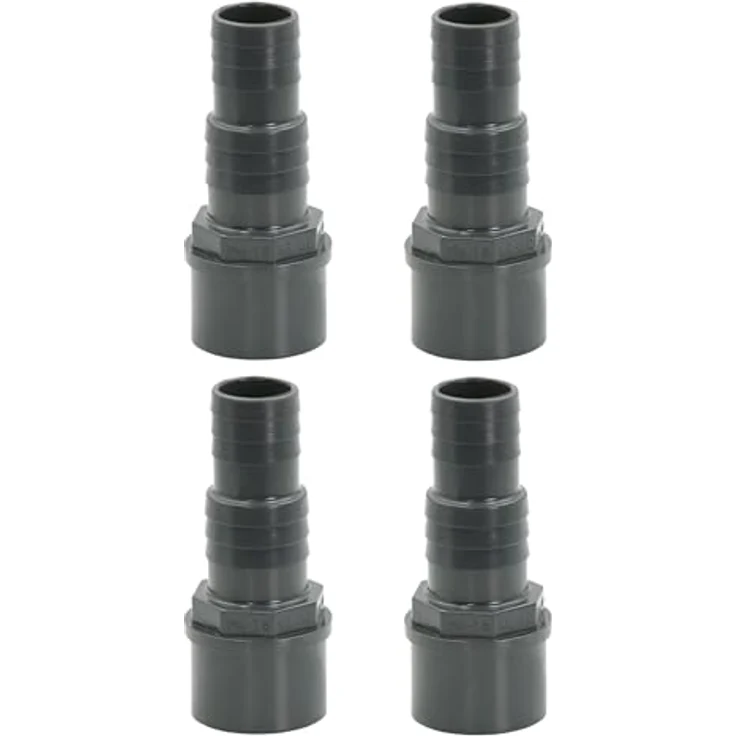 HAF 4x PVC Druckschlauchtülle 32/38mm x 50mm, Verbindungselement aus grauem PVC-U, max. Druck PN16 für Pool und Teich – Bild 1