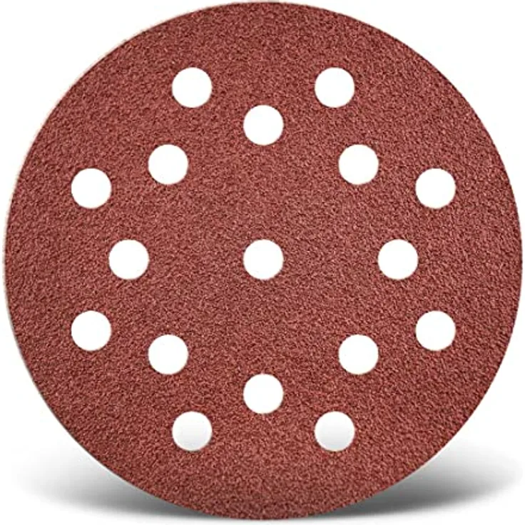 MENZER Red Klett-Schleifscheiben 125mm 17-Loch Exzenterschleifer Normalkorund 50 Stk K60