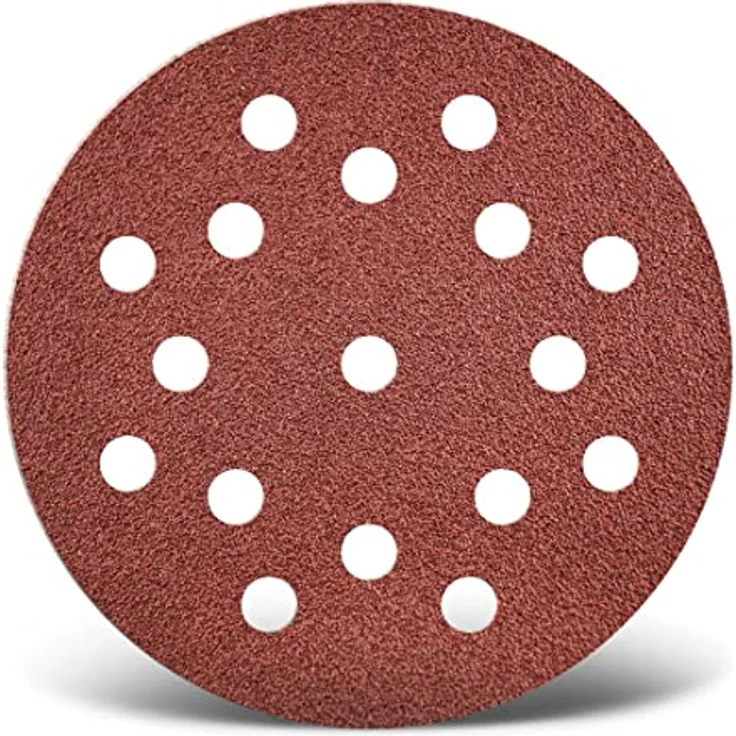 MENZER Red Klett-Schleifscheiben 125mm 17-Loch Exzenterschleifer Normalkorund 50 Stk K60 – Bild 1